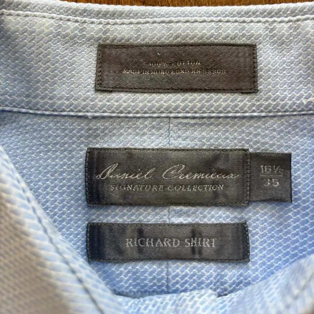Daniel Cremieux Signature Richard Shirt Men's 16.5/35 Light Blue 100% Cotton - Picture 9 of 12
